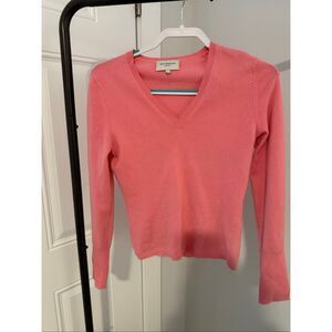 Eric Bompard Cashmere Pink V Neck Sweater